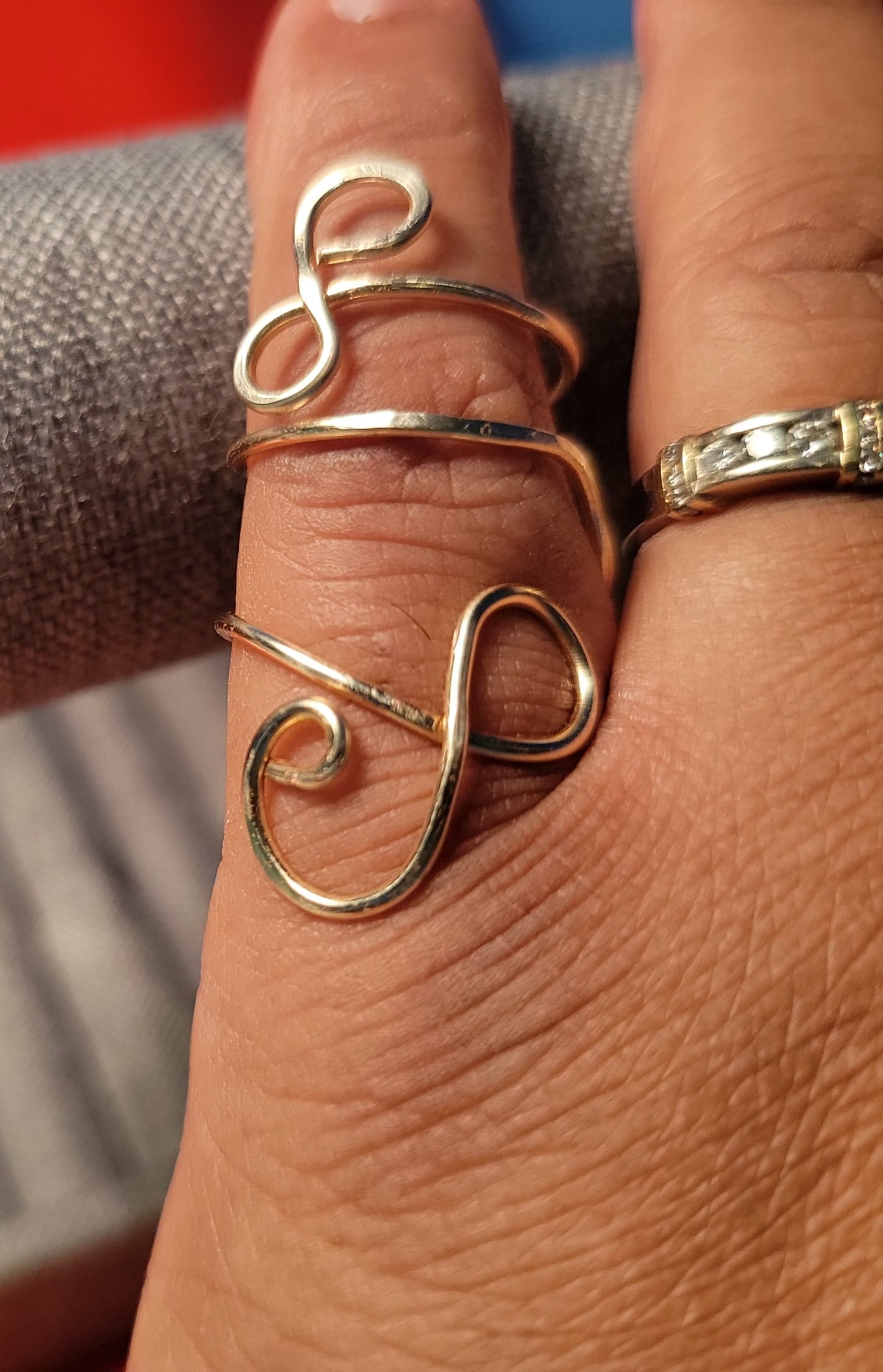 Copper swirl ring