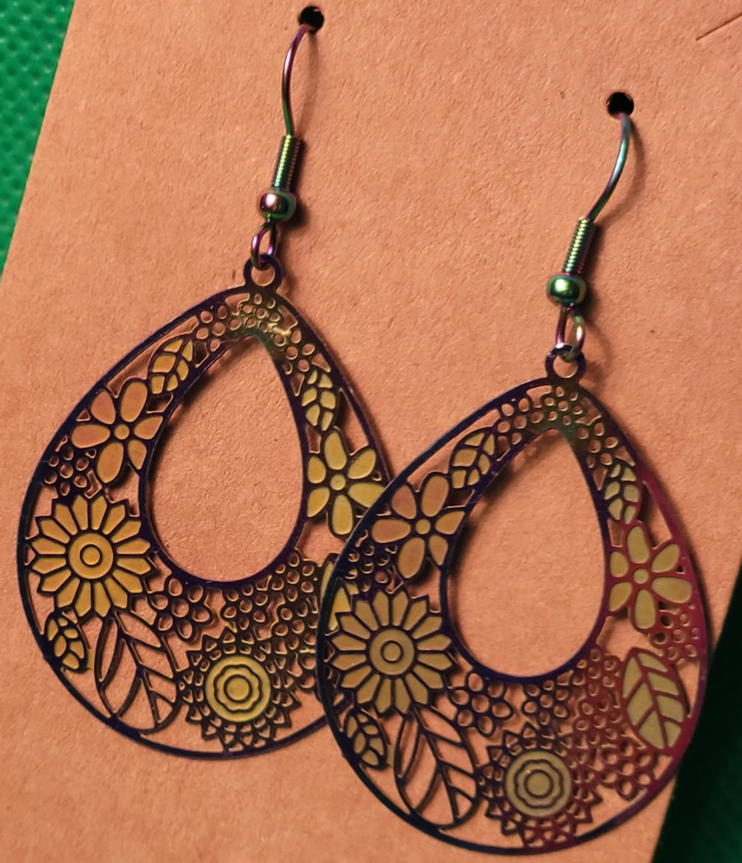 Etched Boho Dangle Earrings
