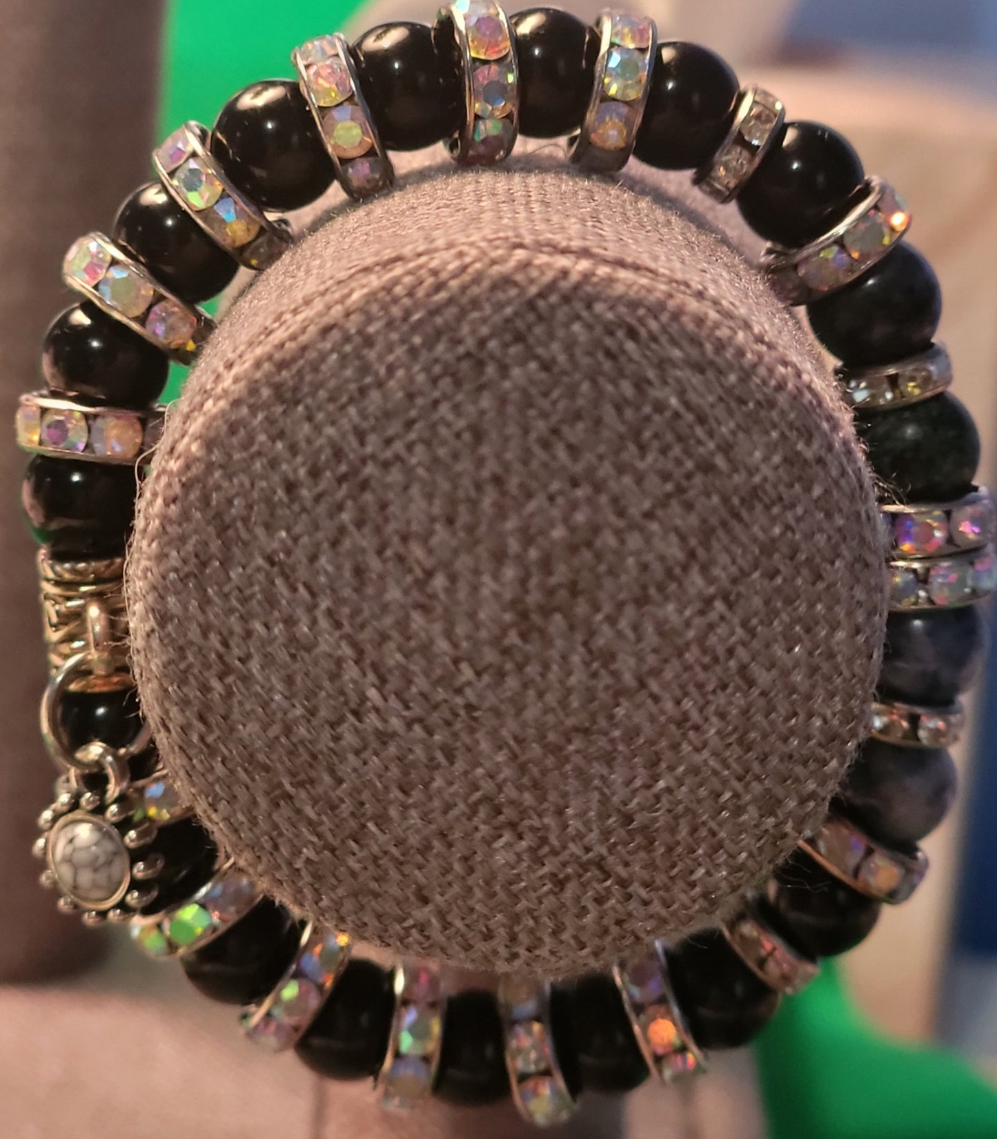 Onyx,turquoise, jasper sparkle bracelet