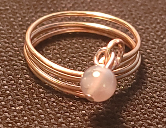 Gray Agate Adjustable Ring