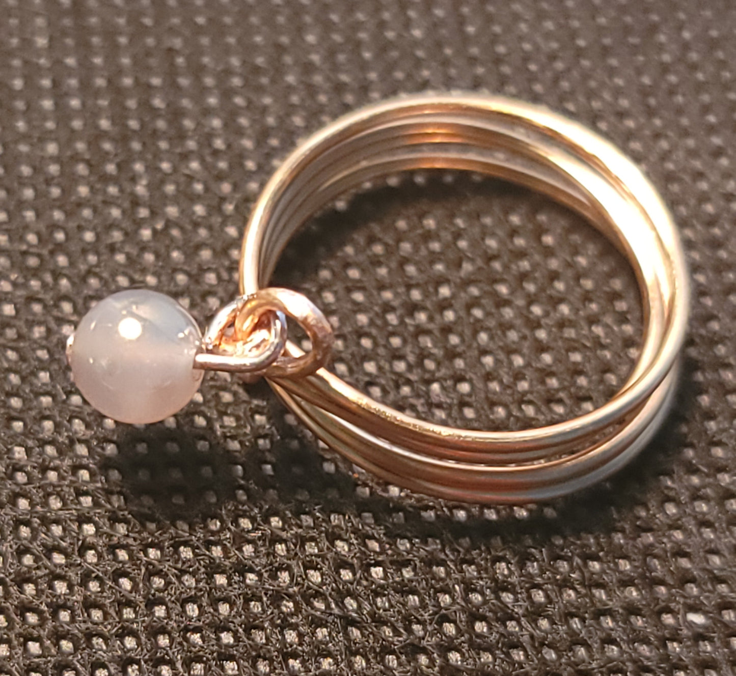 Gray Agate Adjustable Ring