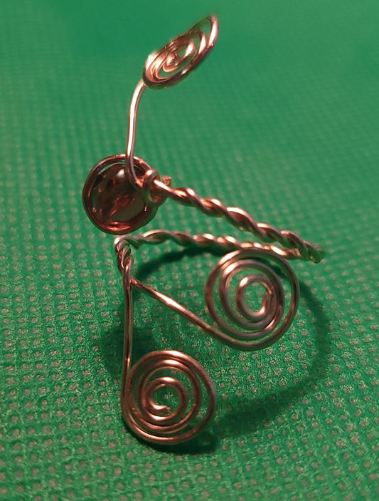 Purple Czech Spiral Ring