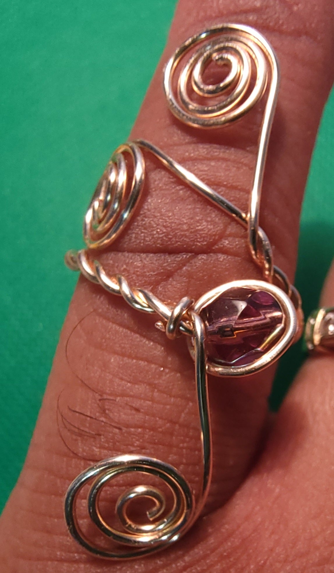 Purple Czech Spiral Ring