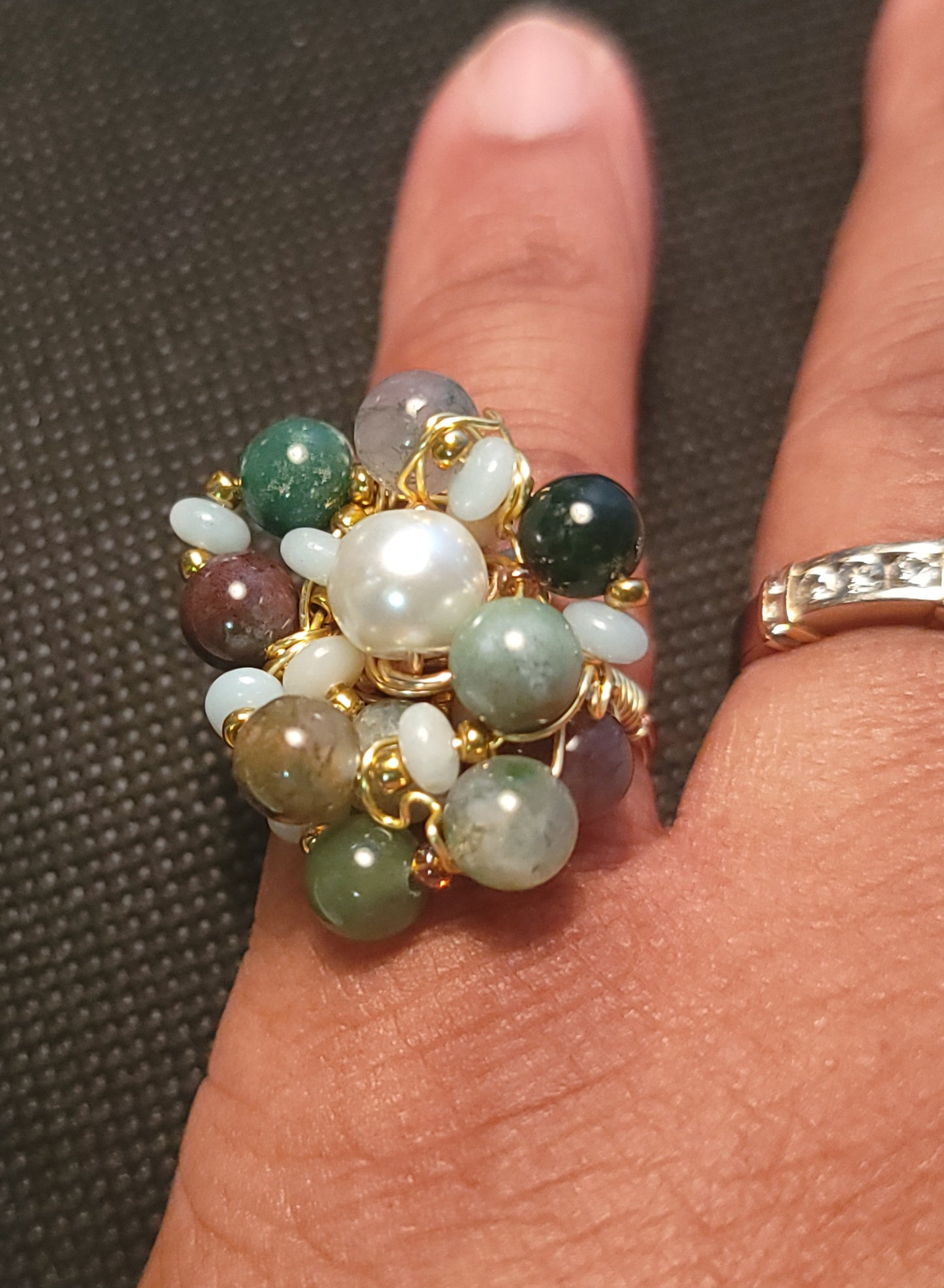 Labadorite Cluster Ring