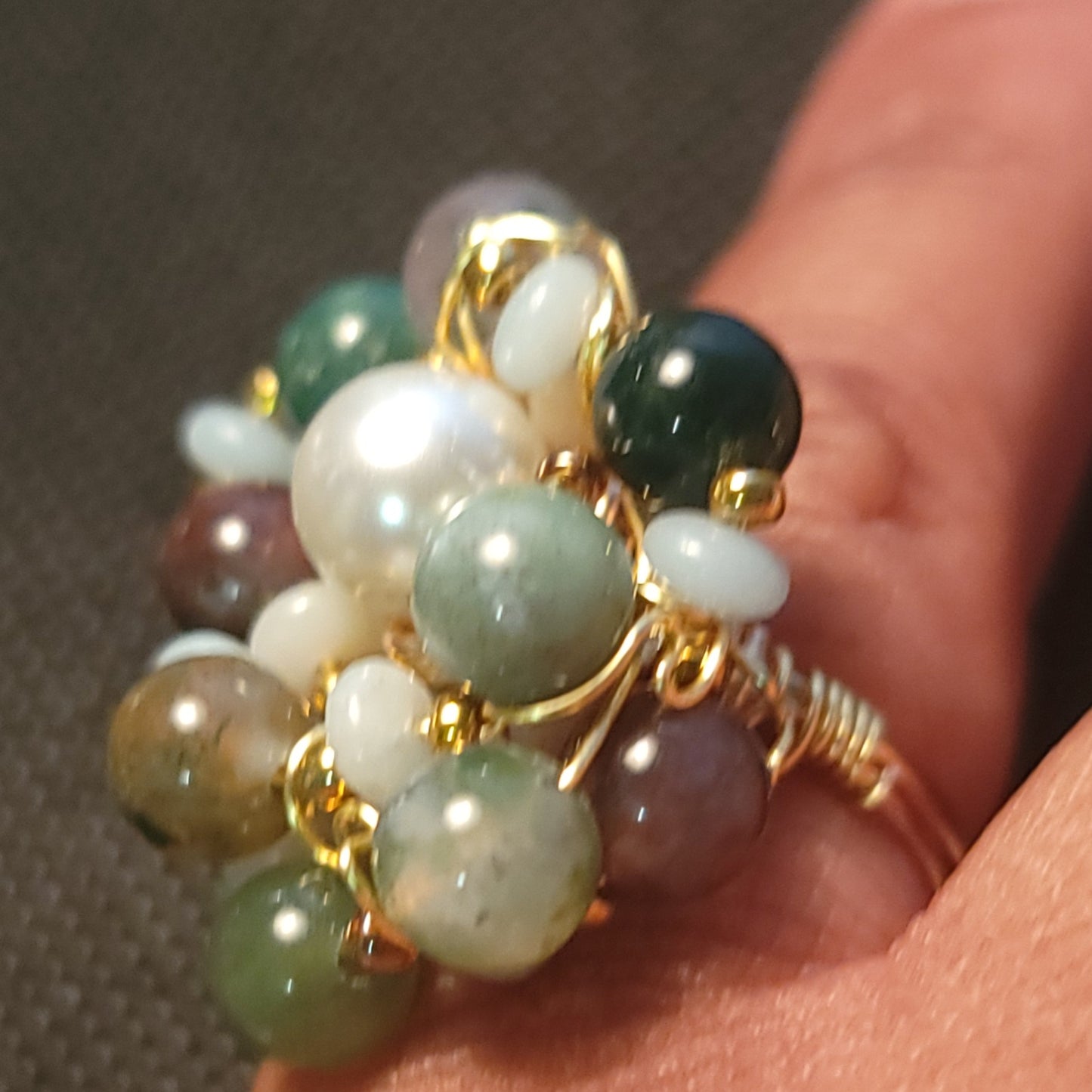 Labadorite Cluster Ring