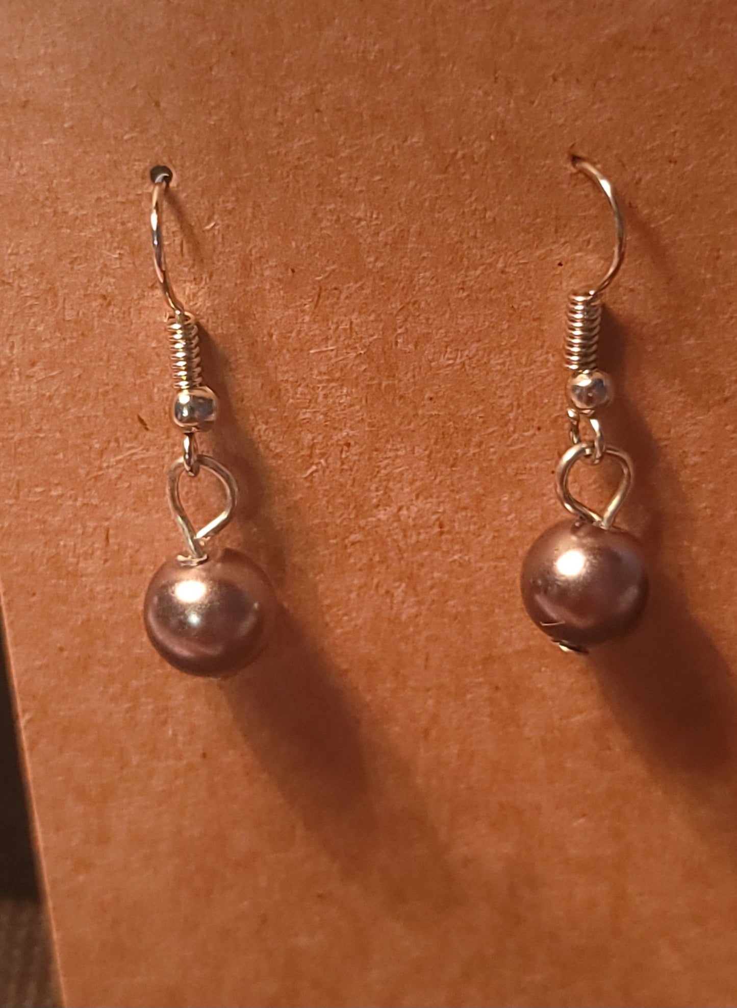 Gray bead earrings