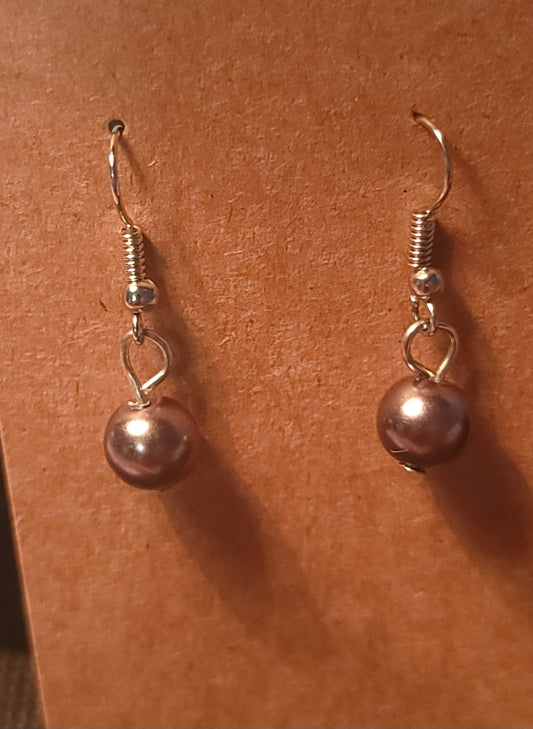 Gray bead earrings