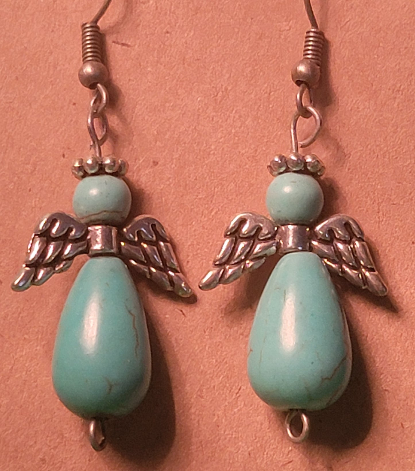 Turquoise Wedding angel earrings