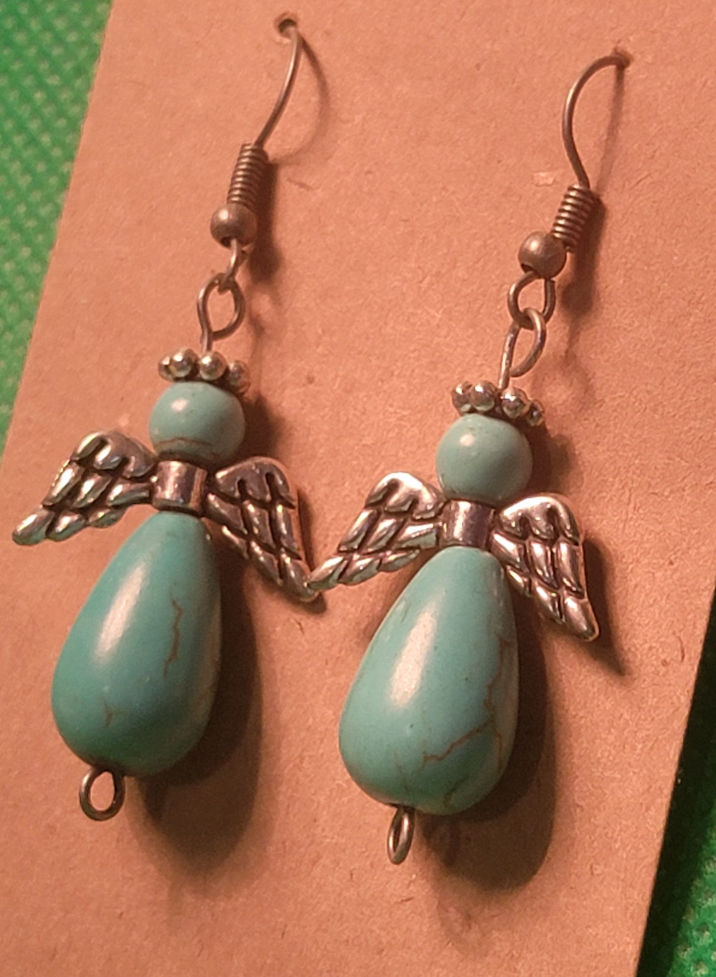 Turquoise Wedding angel earrings