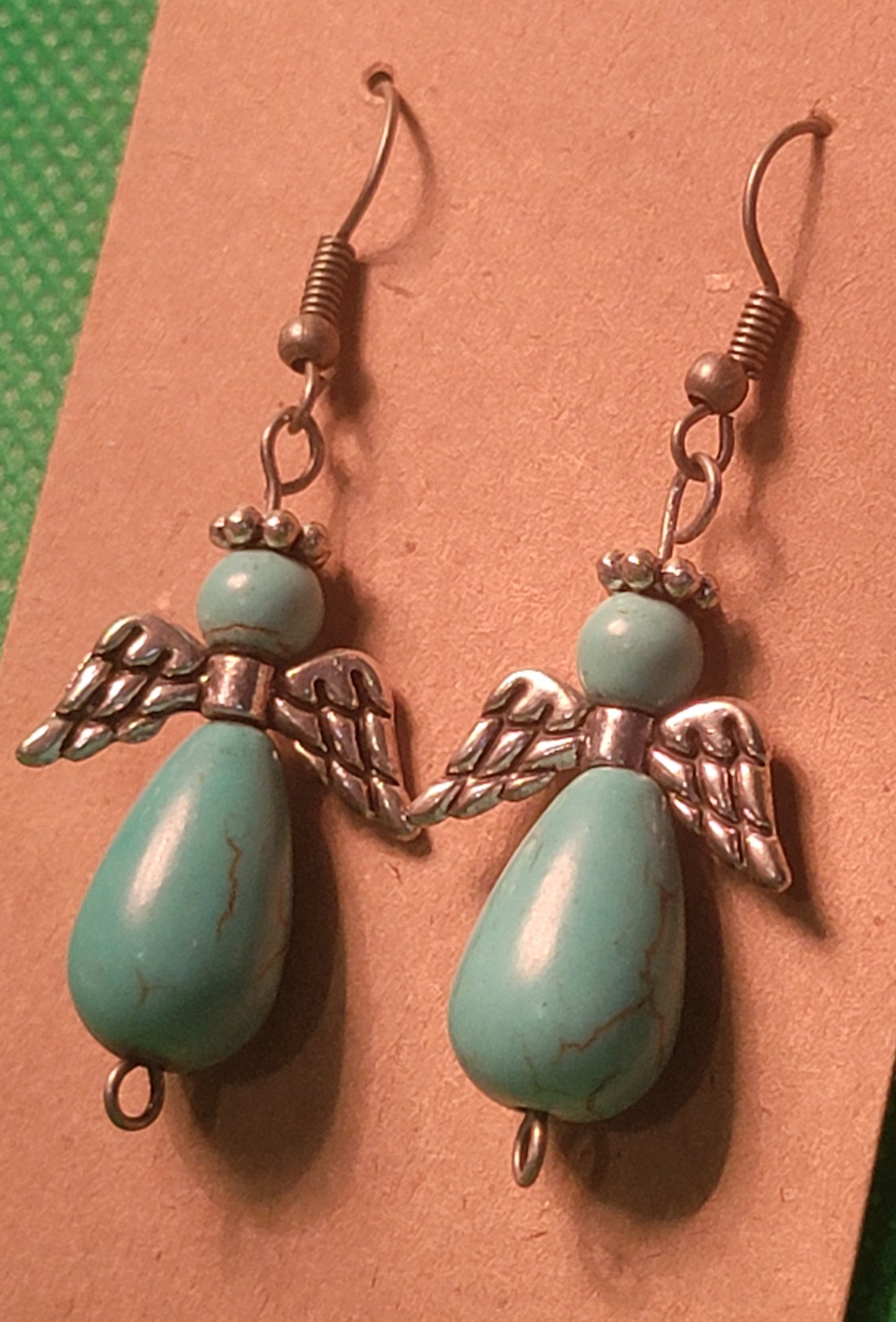 Turquoise Wedding angel earrings