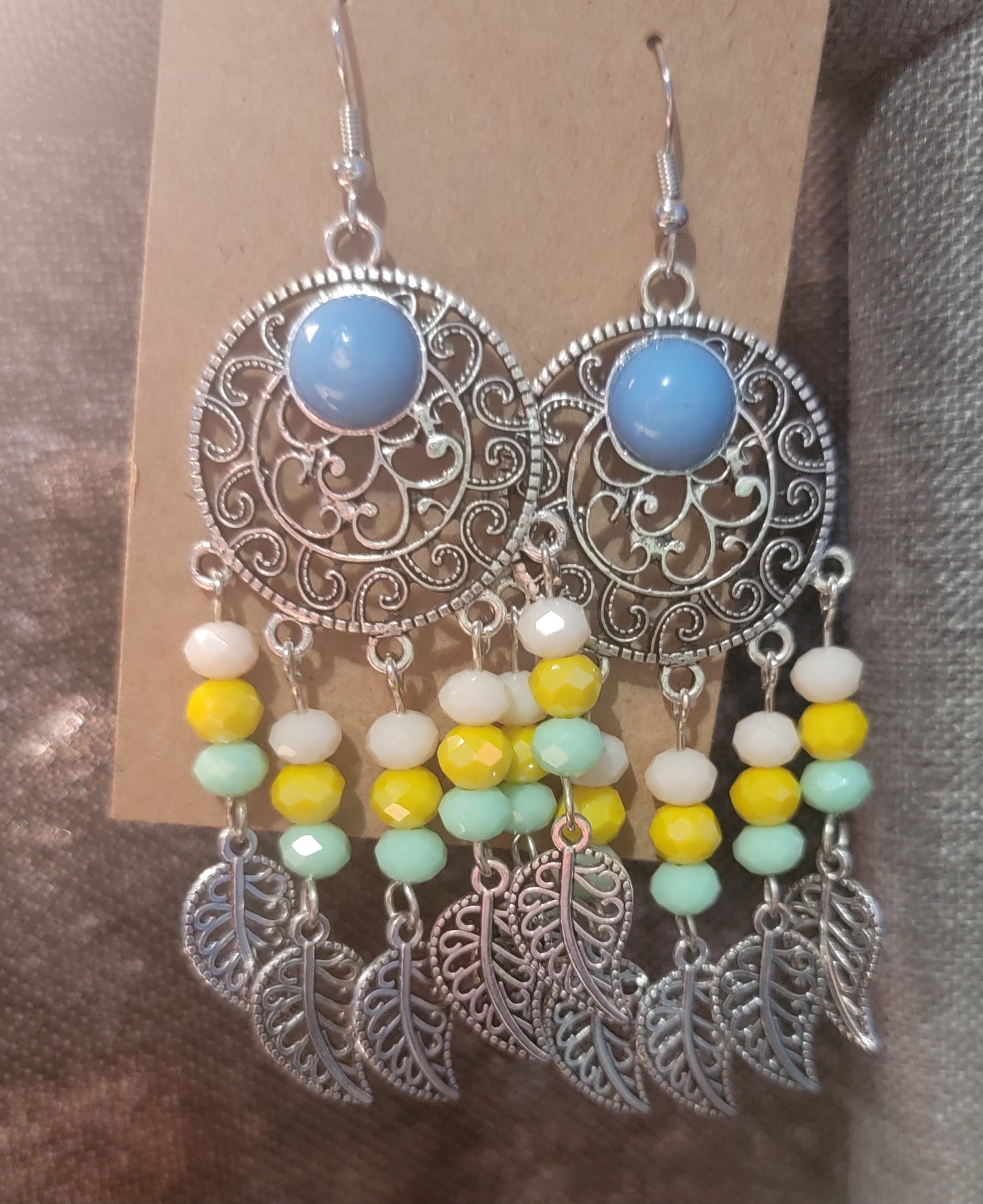 Blue Turquoise Dangle Earrings