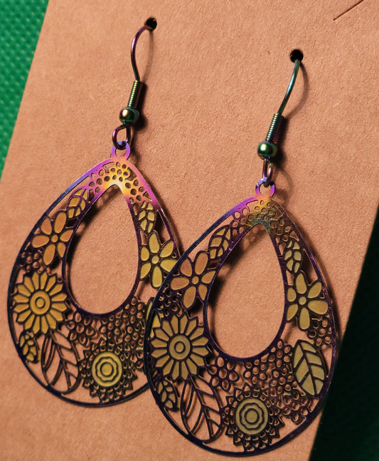 Etched Boho Dangle Earrings