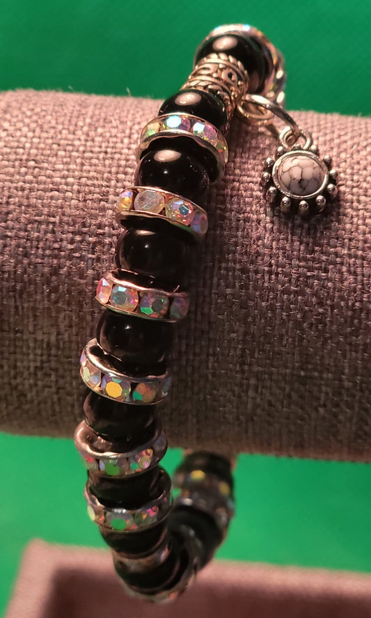 Onyx,turquoise, jasper sparkle bracelet