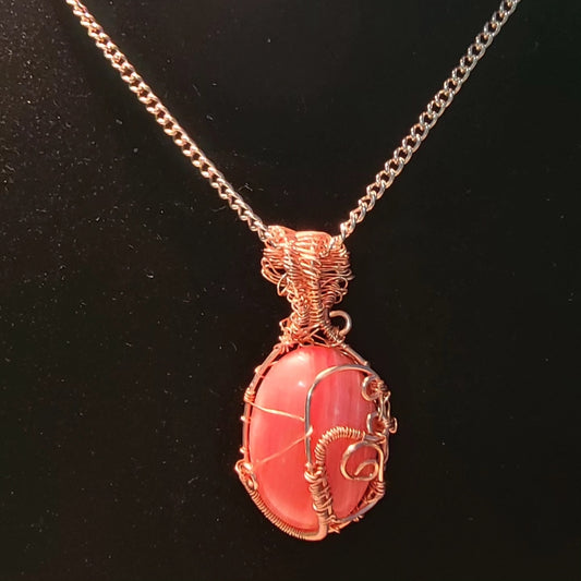 Carbochon Wire wrapped pendant
