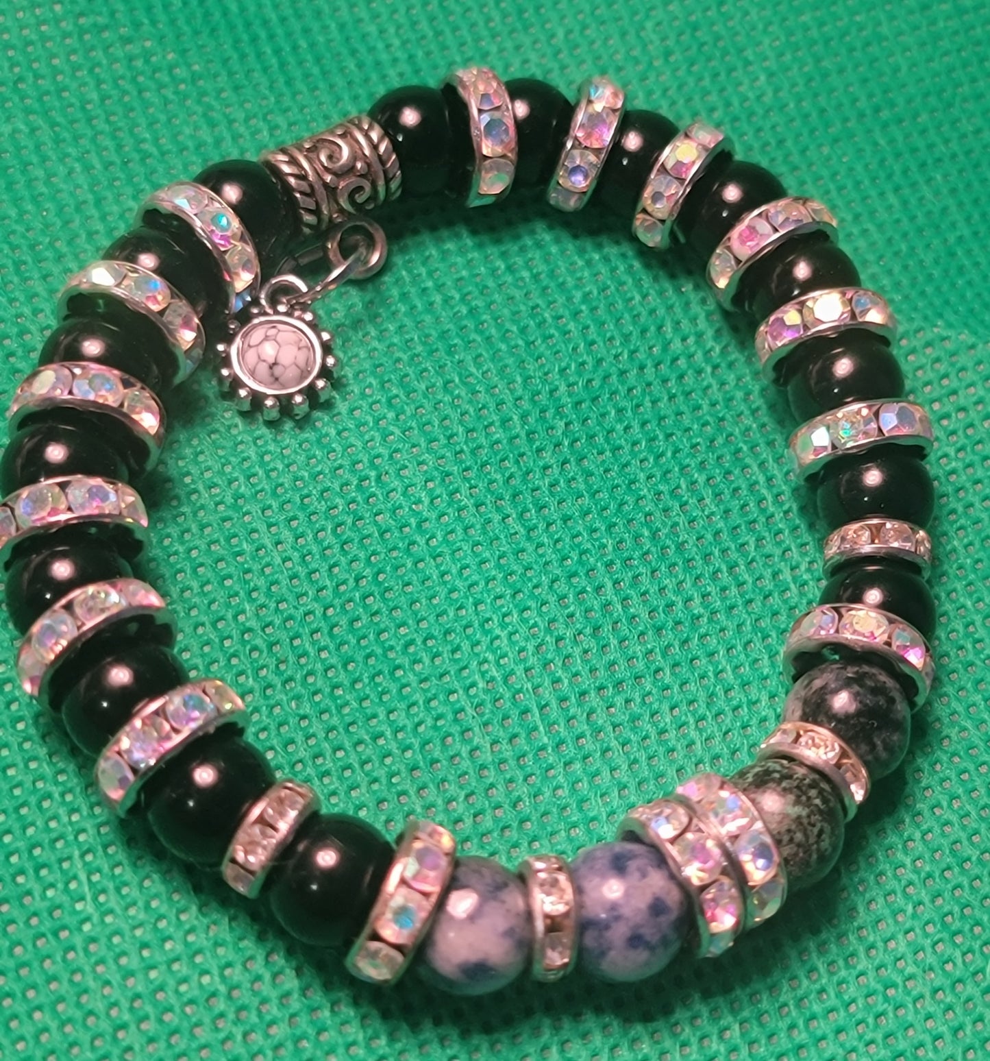 Onyx,turquoise, jasper sparkle bracelet