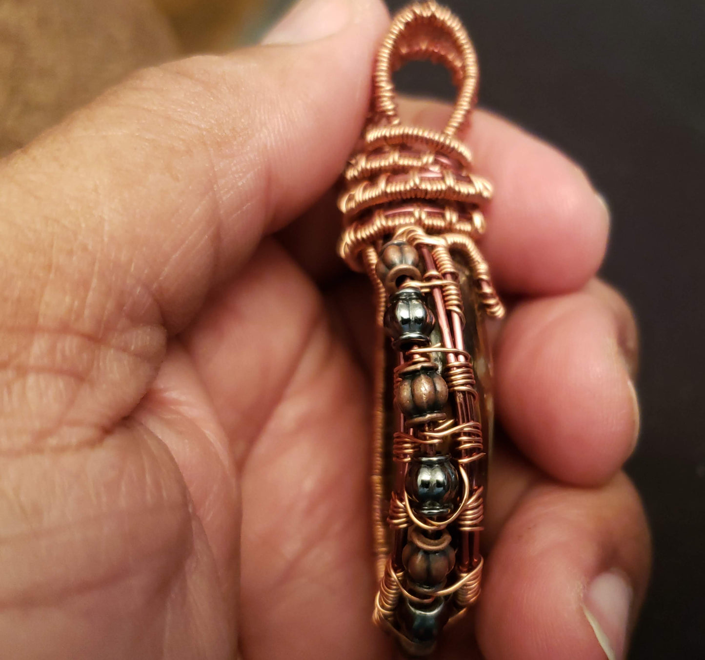 Wire Wrapped Carbochon Pendant