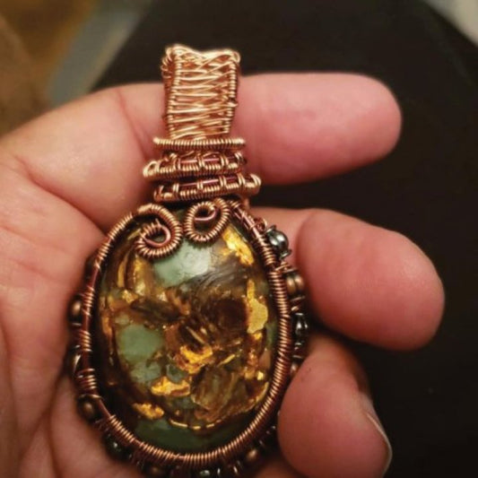 Wire Wrapped Carbochon Pendant